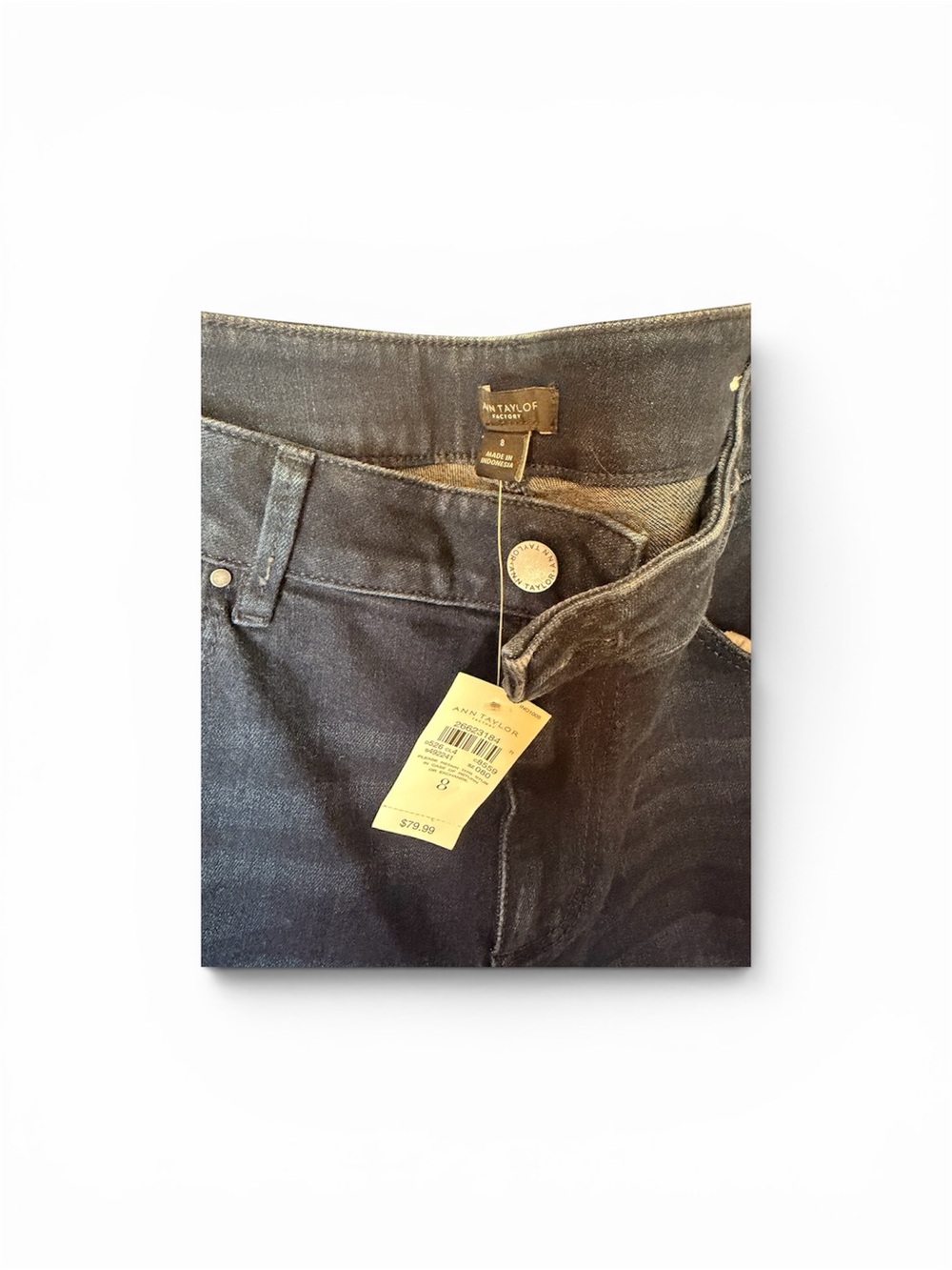 NWT Ann Taylor Factory Women’s Dark Wash Skinny Jeans – Classic Stretch Denim - Picture 2 of 4